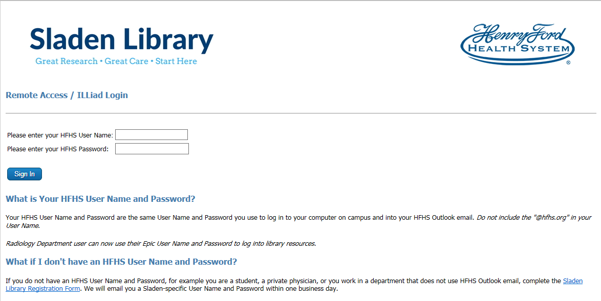 Sladen Library Remote Access login